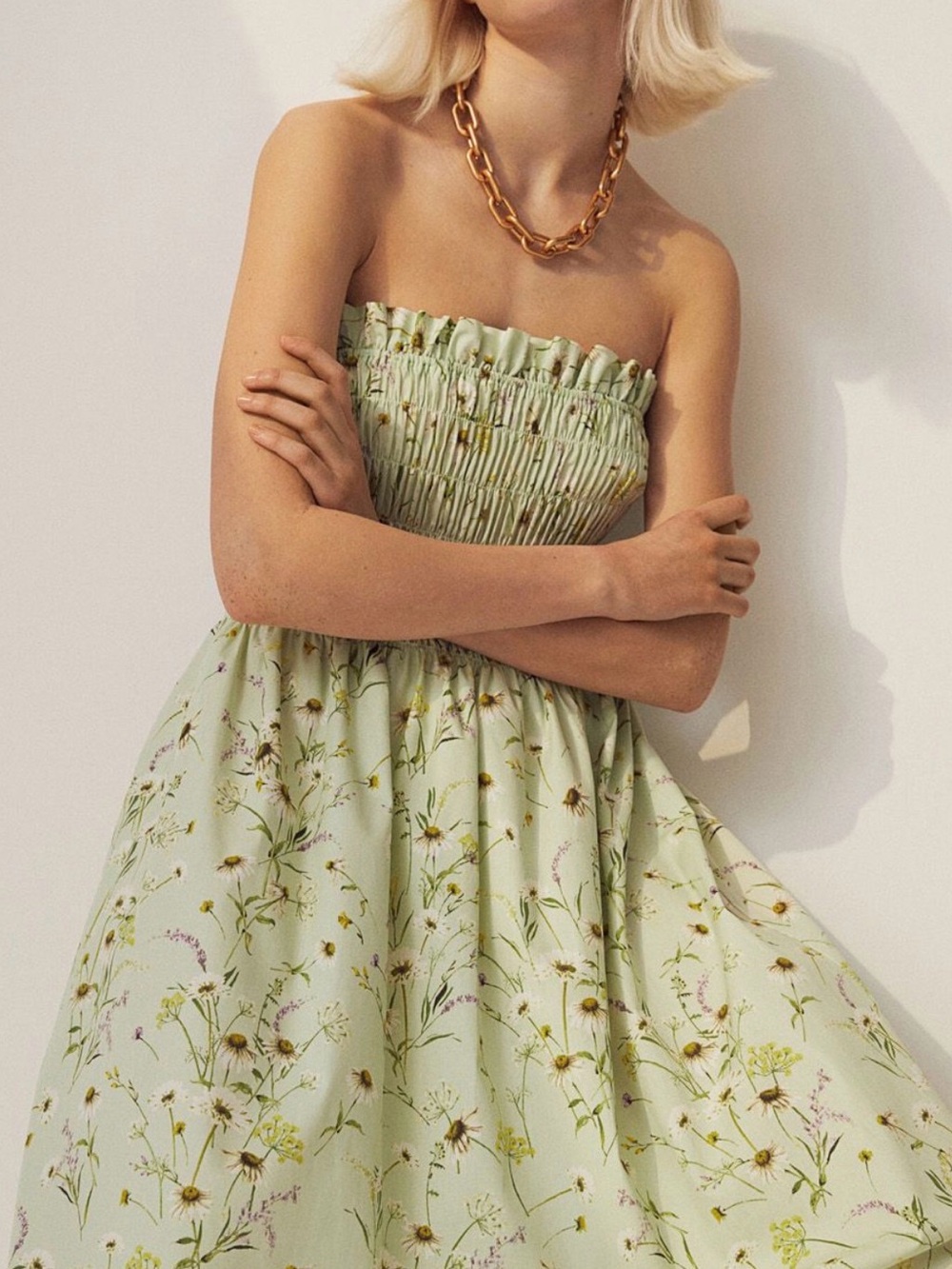 H&M Meadow Wildflower Smocked
Floral Green Prairie Garden Midi
Dandelion Dress